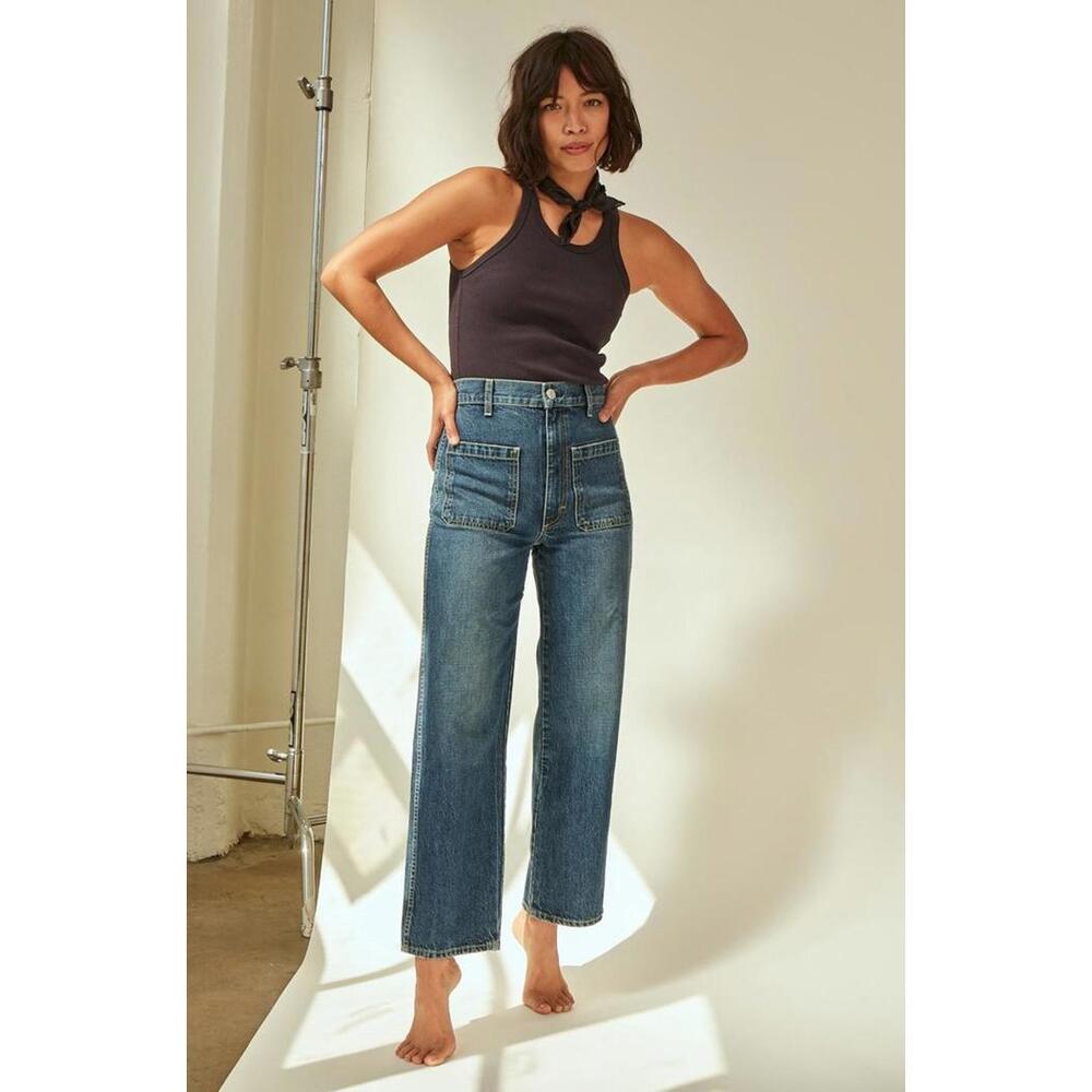 Amo Patch Pocket Jeans Size 29 High Rise Wide Leg